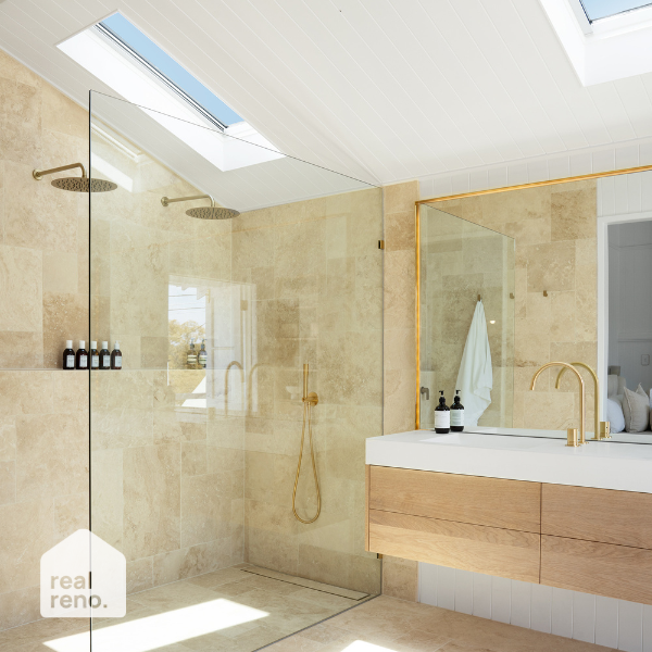 Caroma 300mm Round Rain Shower - Brushed Brass
