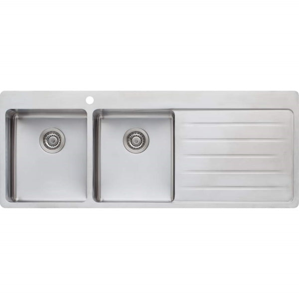 Oliveri Sonetto double bowl topmount sink drainer 1TH