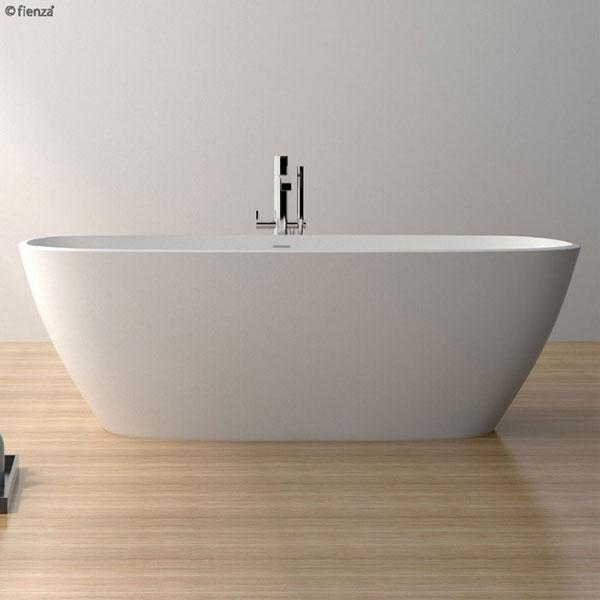 Fienza Marissa Matte White Stone Freestanding Bath 1700mm