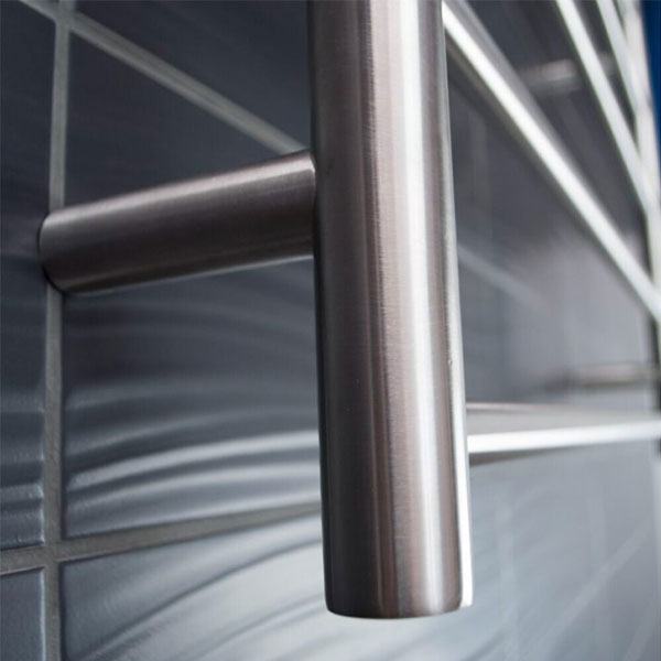 Radiant Round 5 Bar Non-Heated Rail 750mmx500mm Brushed Stainless Steel