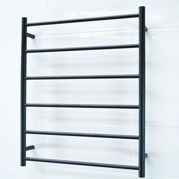 Radiant Round 6 Bar Non-Heated Rail 700mmx830mm Matte Black - The Blue Space