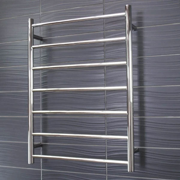 Radiant Round 7 Bar Heated Rail 600x800mm Polished Stainless Steel