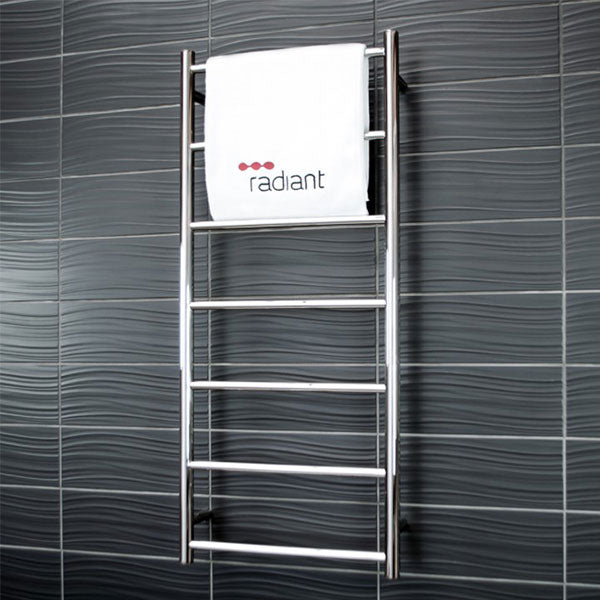 Radiant Round 7 Bar Non-Heated Rail 500mmx1130mm Polished Stainless Steel