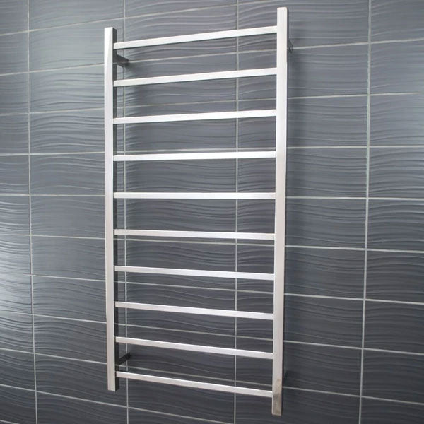 Radiant Square 10 Bar Heated Rail 600mmx1200mm Polished Stainless Steel