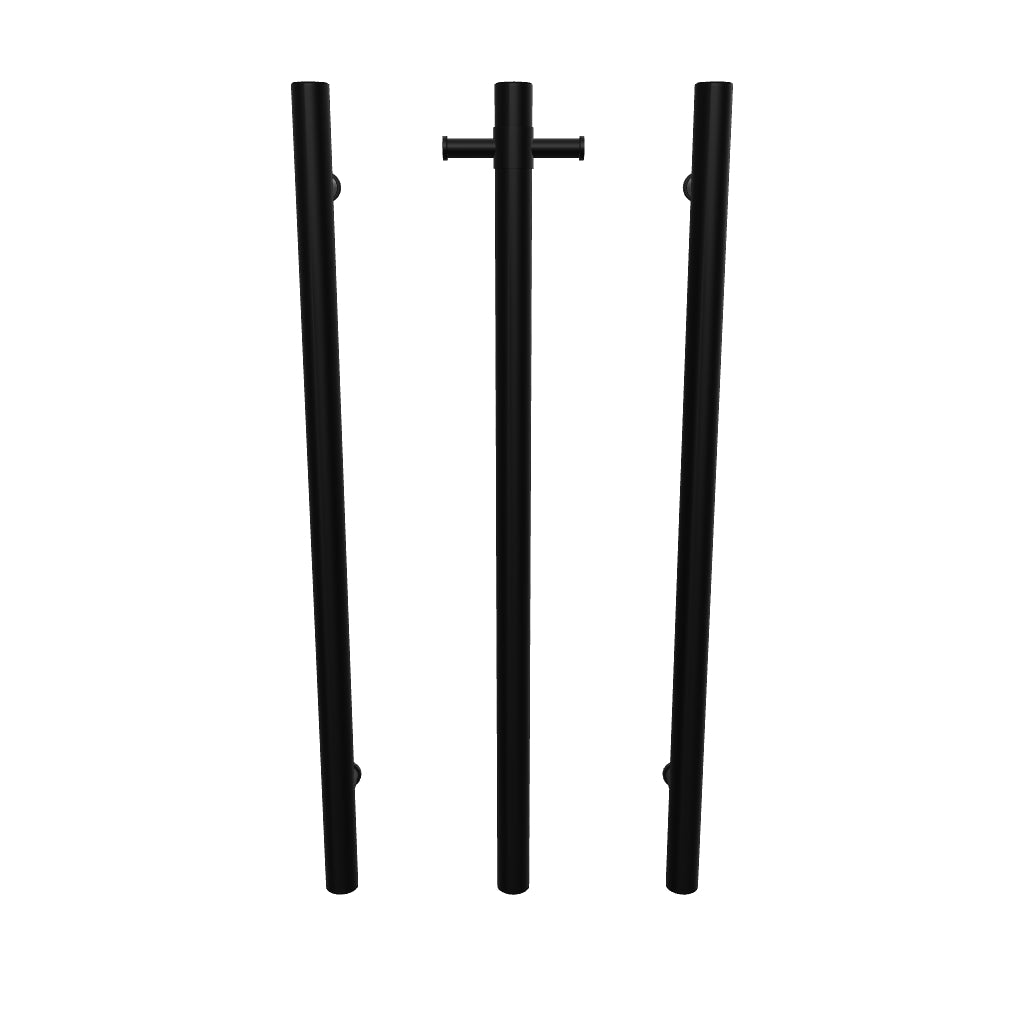 Thermogroup Straight Round Vertical Single Bar Heated Towel Rail Matte Black 3D Model - The Blue Space
