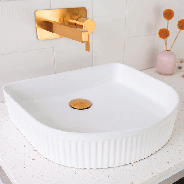 ADP Arch Fluted 415 x 360 White Above Counter Basin