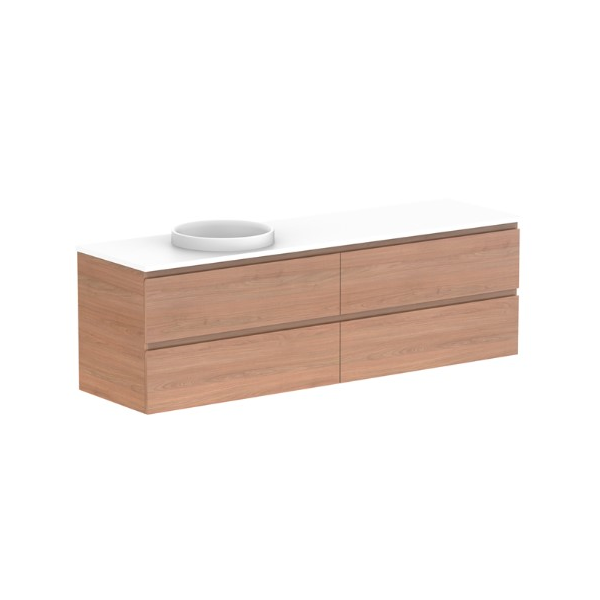 Glacier Full Depth All Drawer Slim 1800mm Wall Hung Left Bowl Benchtop | The Blue Space