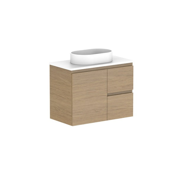ADP Glacier Lite Ensuite Door and Drawer Twin Vanity with Cherry Pie Top