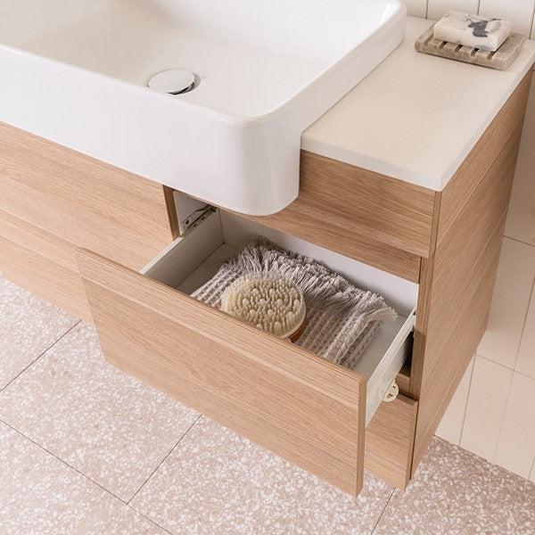 ADP Glacier Lite Ensuite Door and Drawer Twin Vanity with Cherry Pie Top