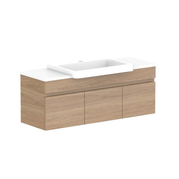 ADP Glacier Semi Recessed Door & Drawer Slim Benchtop 1050 Centre Bowl | The Blue Space