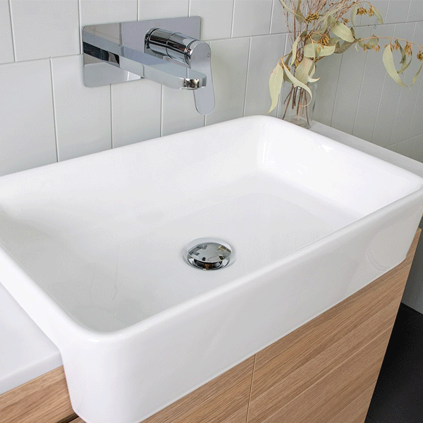 ADP Lino 590 x 375 Ceramic Semi-Recessed Basin White