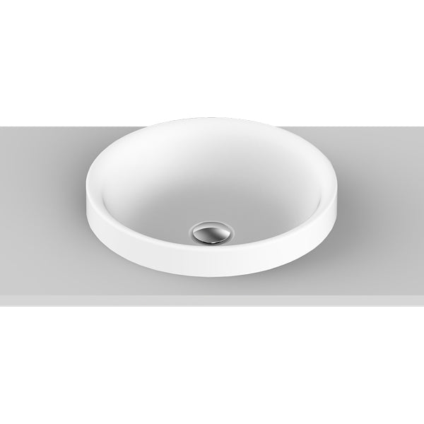 ADP Respect 400 x 400 Semi Inset Solid Surface Basin White