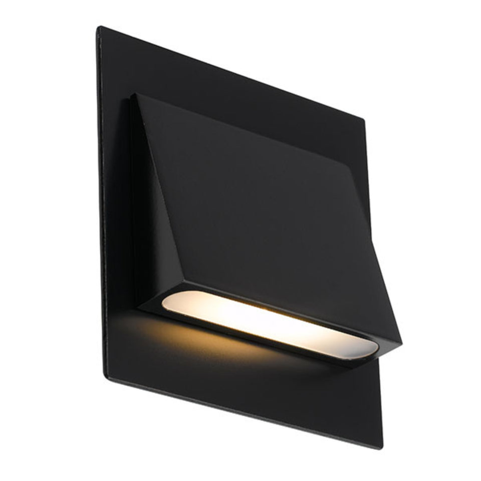 Telbix Brea 3W LED Wall Step Light Warm White - Black