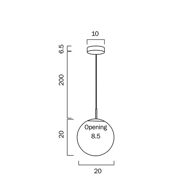 Telbix Bally E27 20cm Pendant Nickel