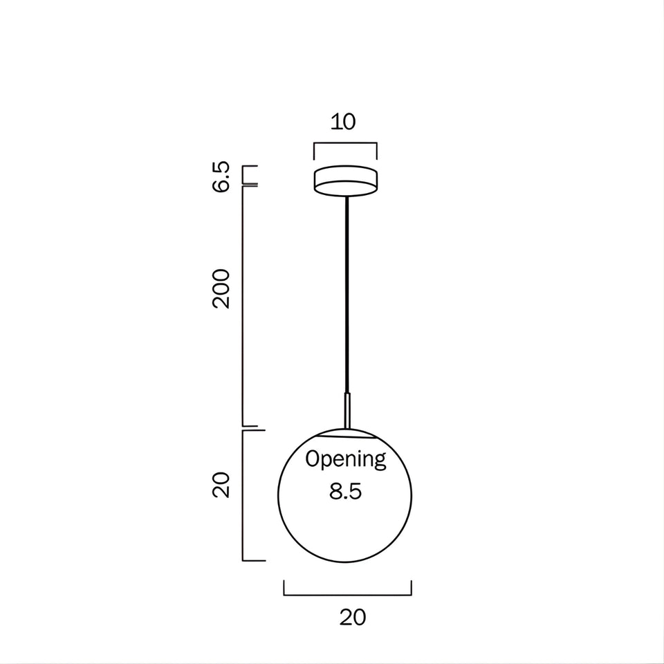 Telbix Bally E27 20cm Pendant Black