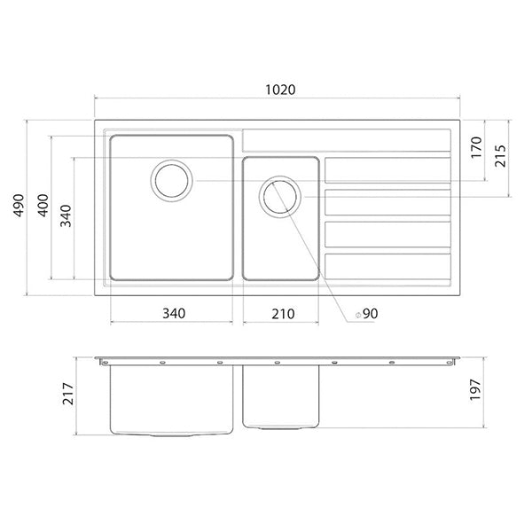 Caroma Compass 1.5 Bowl Kitchen Sink by Caroma - The Blue Space