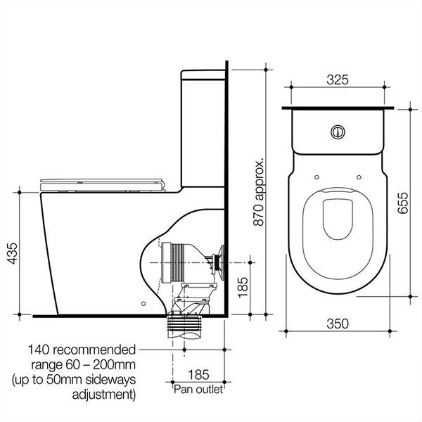 Caroma Liano Cleanflush® Easy Height Wall Faced Toilet Suite DF WH by Caroma - The Blue Space