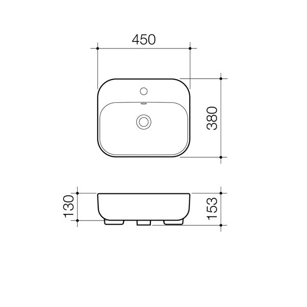 Caroma Luna Semi Recessed Basin