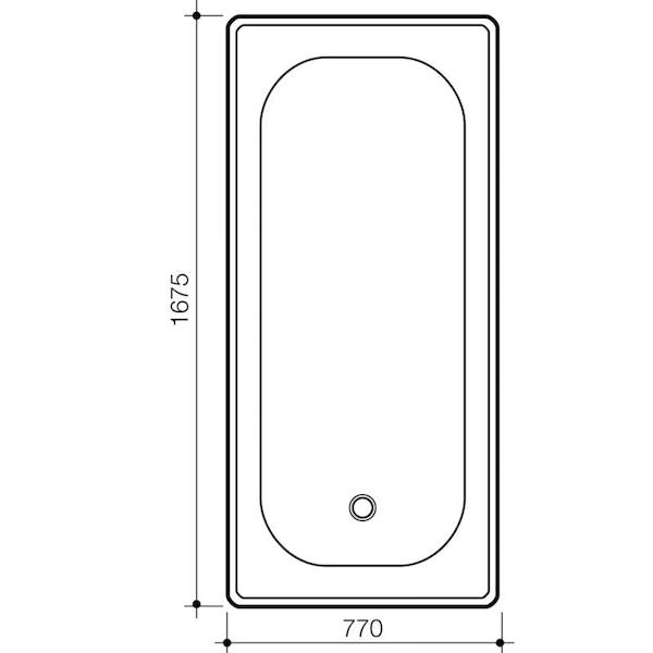 Caroma Stirling Steel Bath Technical Drawing - The Blue Space