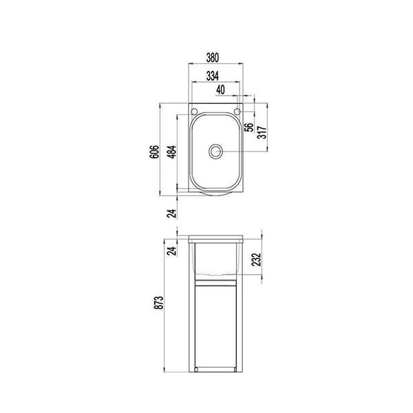 Clark Eureka 35 Litre Compact Laundry Tub and Cabinet