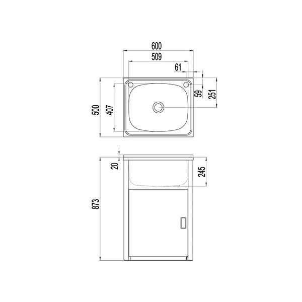 Clark Utility 42 Litre Laundry Tub and Cabinet