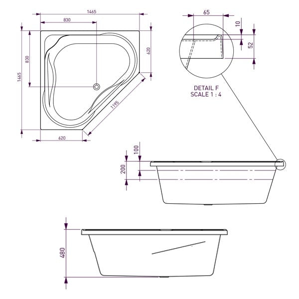 Decina Angelique Contour Spa Bath