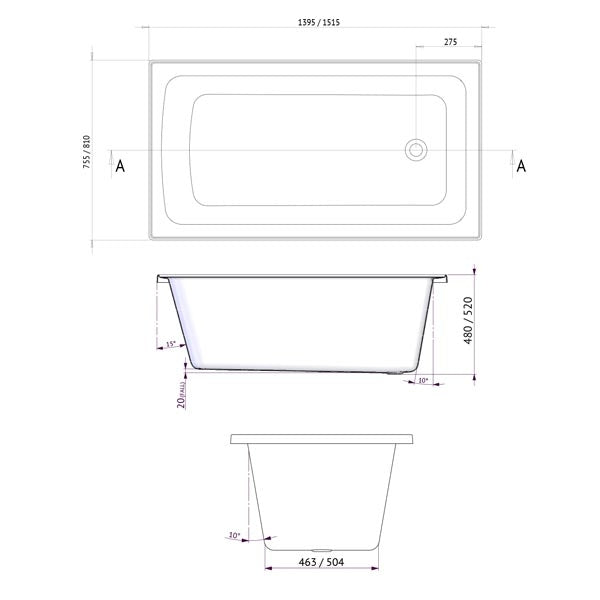 Decina Shenseki 160 Contour Spa Bath
