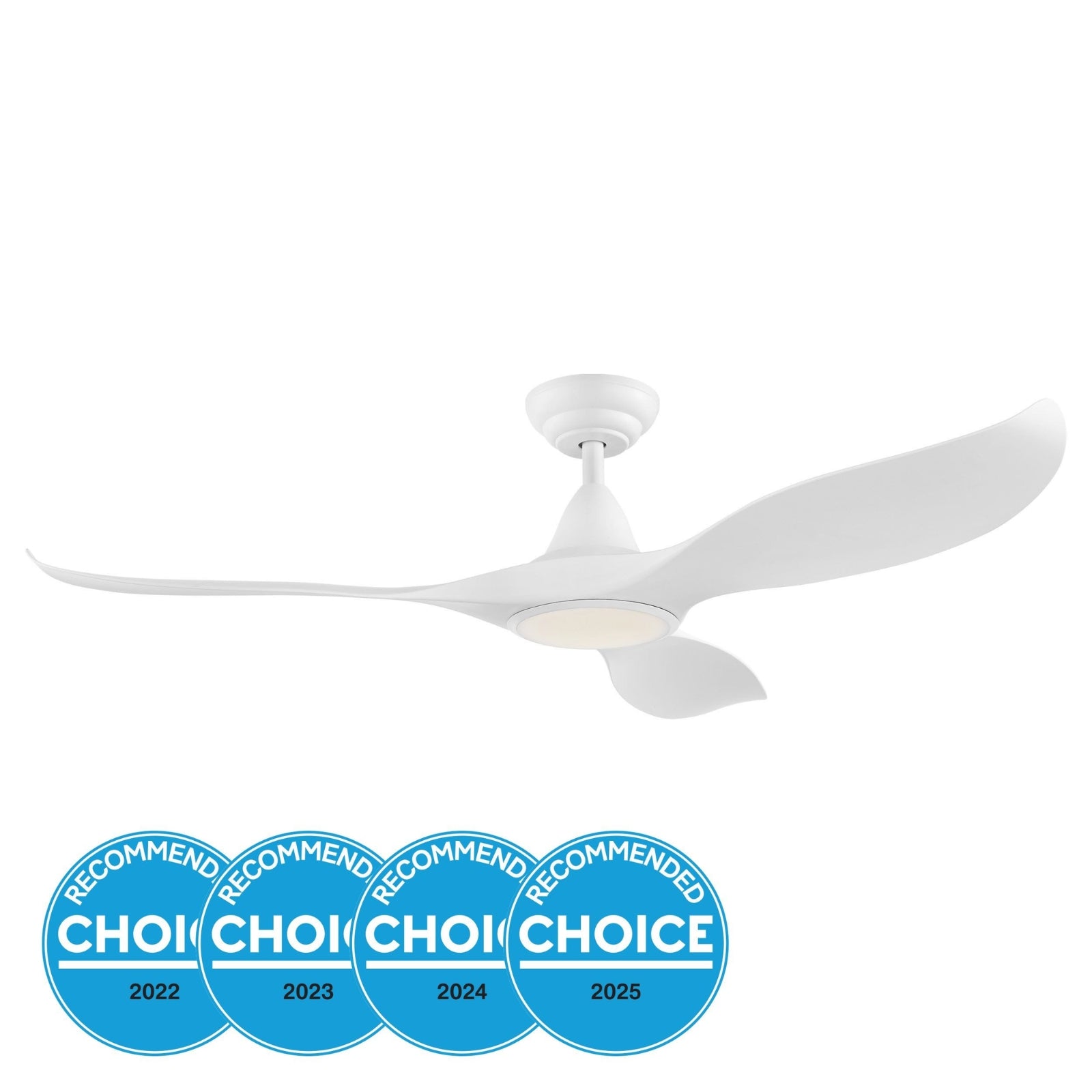 Award Eglo Noosa 52in 132cm DC Ceiling Fan with 18W LED CCT Light - White 202971 - The Blue Space