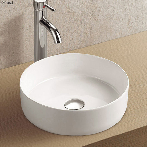 Fienza Reba Ceramic Above Counter Basin - Matte White lifestyle image - The Blue Space