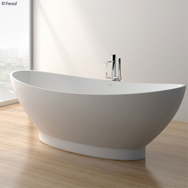 Fienza Antonia Matte White Stone Freestanding Bath 1550mm