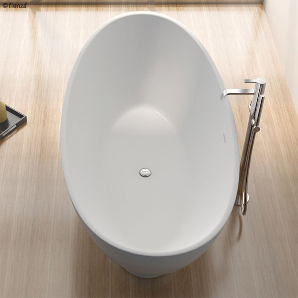 Fienza Antonia Matte White Stone Freestanding Bath 1550mm