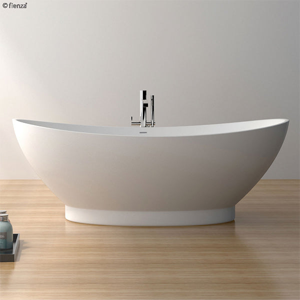 Fienza Antonia Matte White Stone Freestanding Bath 1550mm