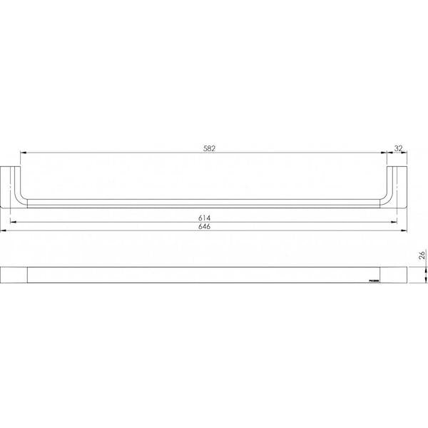 Phoenix Gloss Single Towel Rail Chrome 600mm - 800mm
