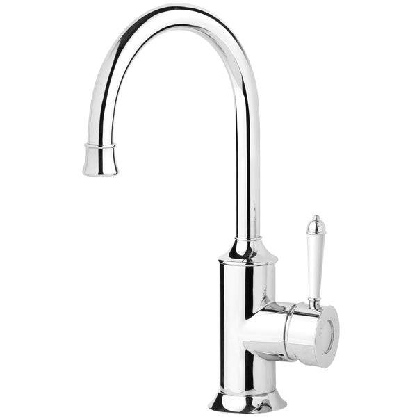 Phoenix Nostalgia Sink Mixer 160mm Gooseneck- Chrome/White