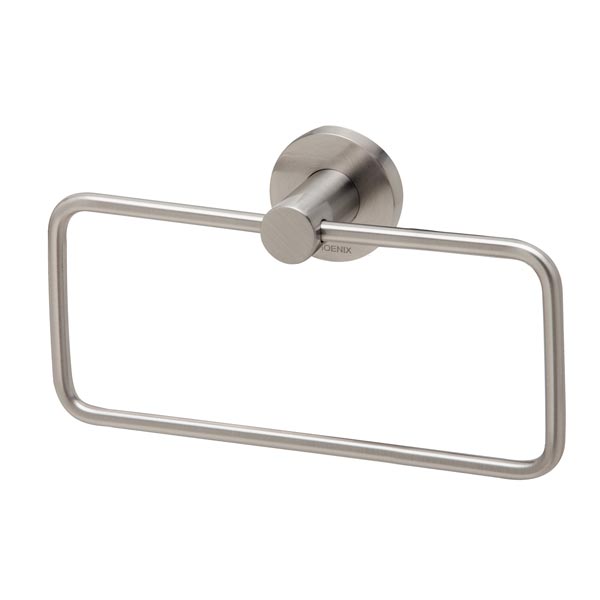 Phoenix Radii Hand Towel Holder Round Plate - Brushed Nickel - The Blue Space