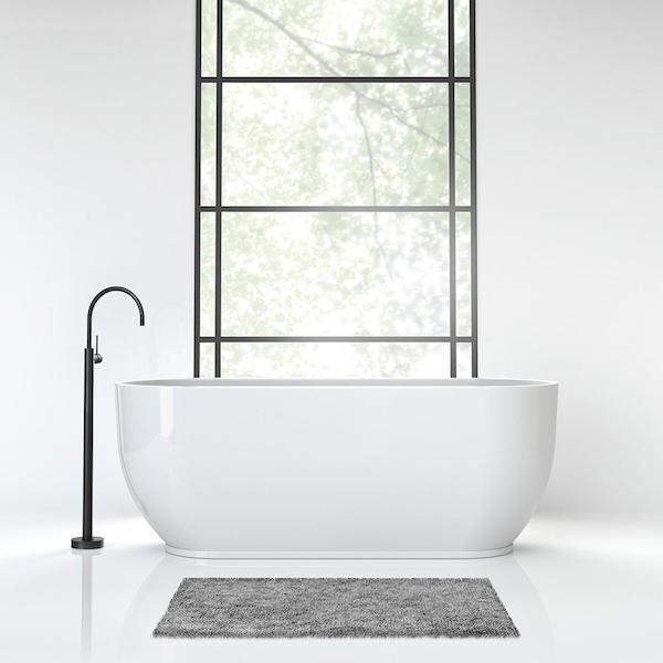 Phoenix Vivid Slimline Floor Mounted Bath Mixer-Matte Black