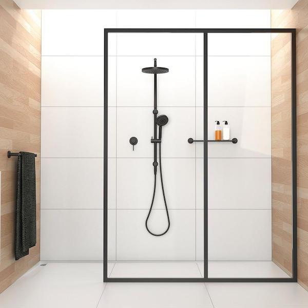 Phoenix Vivid Slimline Shower/Wall Mixer Matte Black