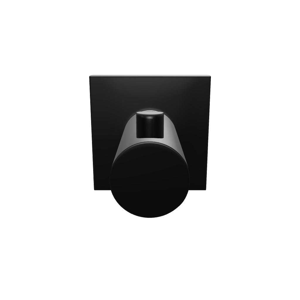 Phoenix Radii Robe Hook Square Plate-Matte Black 3D Model - The Blue Space