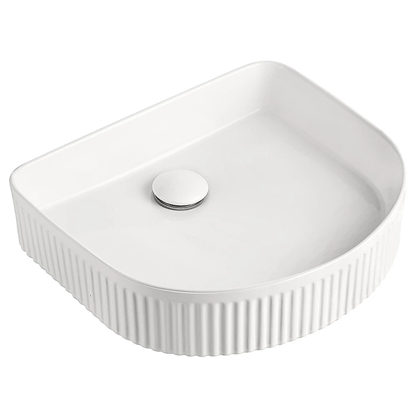 ADP Arch Fluted 415 x 360 White Above Counter Basin