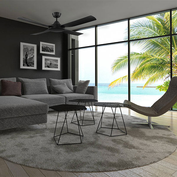 Eglo Bondi 52" 132cm Ceiling Fan - Black - The Blue Space