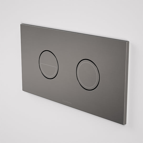 Caroma Invisi Series II Round Dual Flush Metal Plate & Buttons Gunmetal