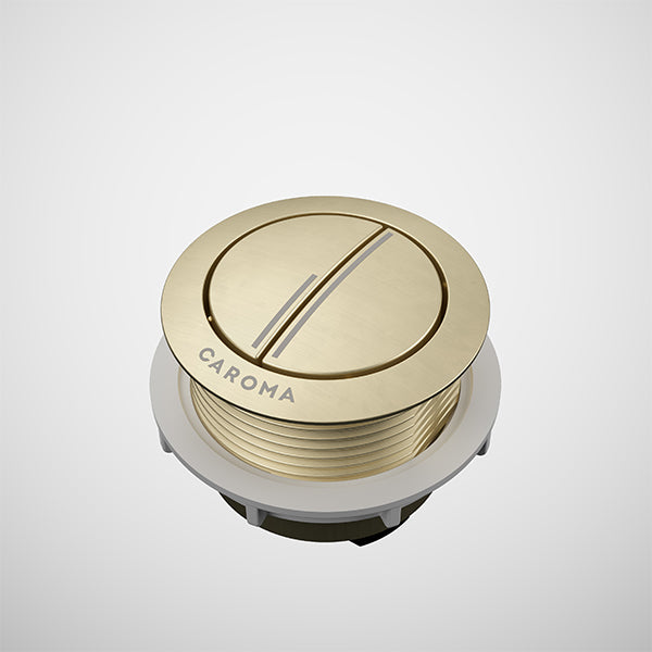 Caroma Cistern Flush Button Round Metal - Brushed Brass