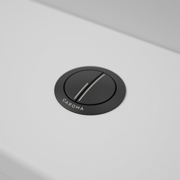 Caroma Cistern Flush Button Round Metal - Matte Black