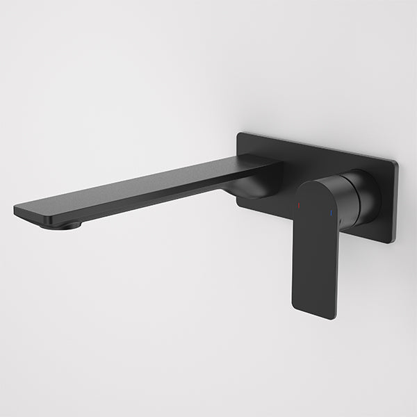 Caroma Urbane II 220mm Wall Basin/Bath Mixer Rectangle Matte Black - The Blue Space