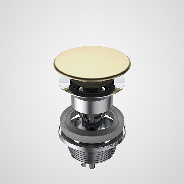 Caroma Basin Dome Pop Up Waste Long - Brushed Brass