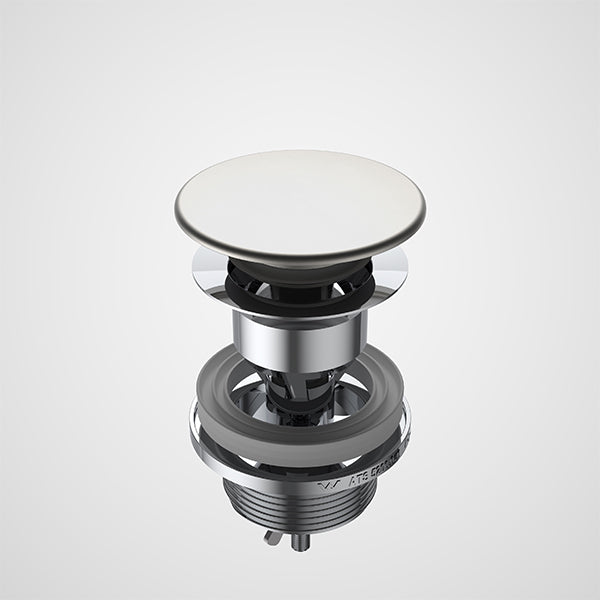 Caroma Basin Dome Pop Up Waste Long - Brushed Nickel