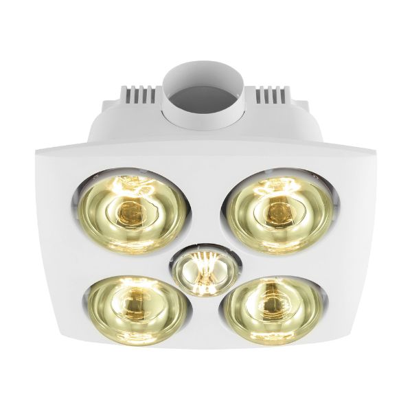 Eglo Vesuvius 4 Bathroom Heater 3 in 1 Exhaust Fan Light in White - The Blue Space