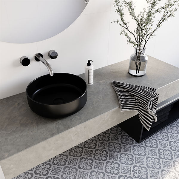 Eight Quarters Amaroo Circle Mini 310mm Above Counter Basin - Matte Black