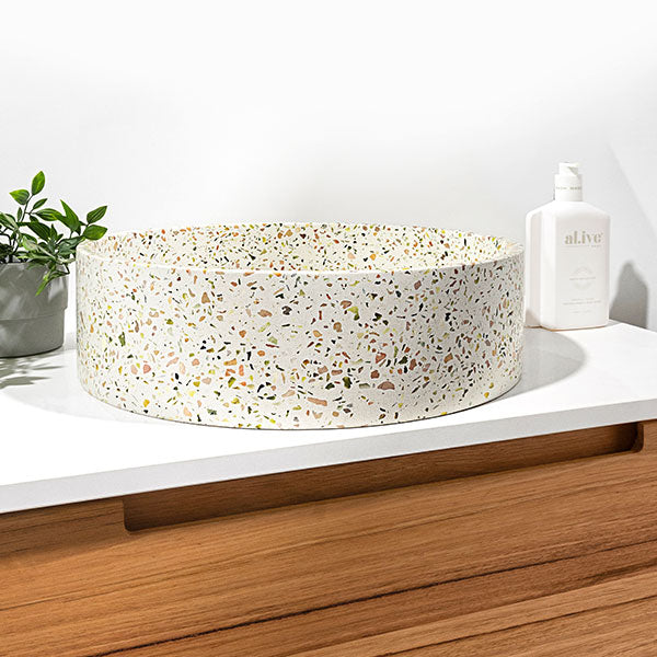 Eight Quarters Terrazzo 390mm Circle Above Counter Basin - Siena