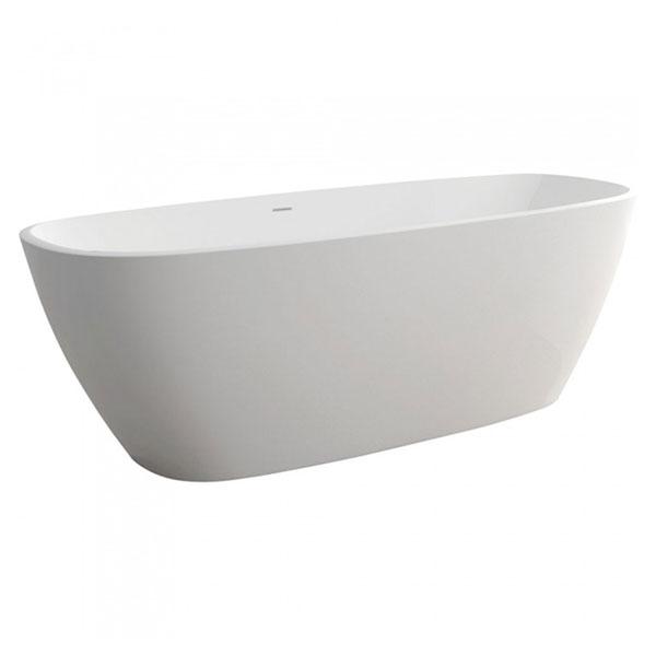 Fienza Marissa Matte White Freestanding Stone Bath 1700mm with overflow online at the Blue Space
